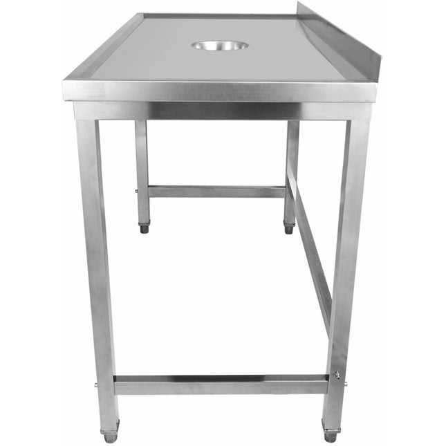 Professional Waste Disposal Table Stainless Steel 4 Side Up Marine Edge Backsplash 1400x600x950mm | Whdw14060 B