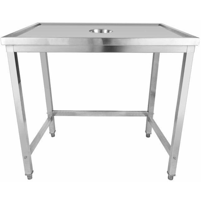 Professional Waste Disposal Table Stainless Steel 4 Side Up Marine Edge 2000x700x900mm | Whdw20070