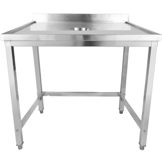 Professional Waste Disposal Table Stainless Steel 4 Side Up Marine Edge Backsplash 1200x700x950mm | Whdw12070 B