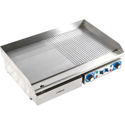 Commercial Griddle Smooth/Ribbed 728x393mm 2 Zones 4.4k W Electric |  Wheg820 Afr