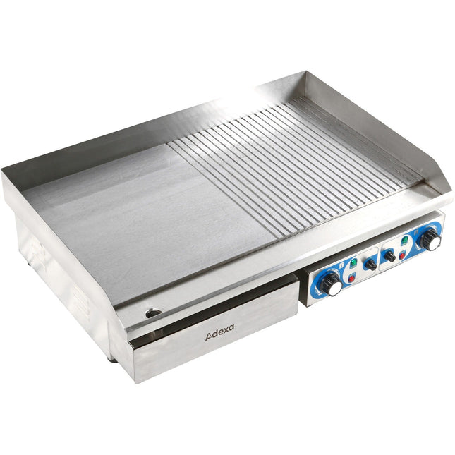 Commercial Griddle Smooth/Ribbed 728x393mm 2 Zones 4.4k W Electric |  Wheg820 Afr