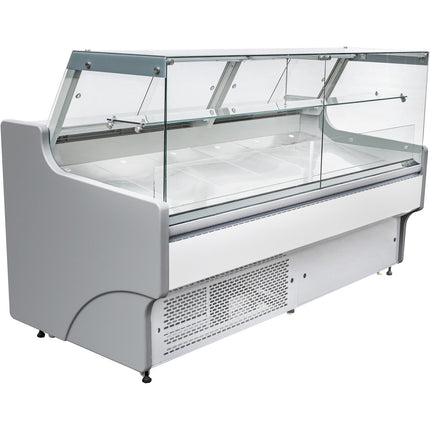 Serve Over Deli Counter White Front Straight Glass Front Width 1580mm |  White1509 Sg