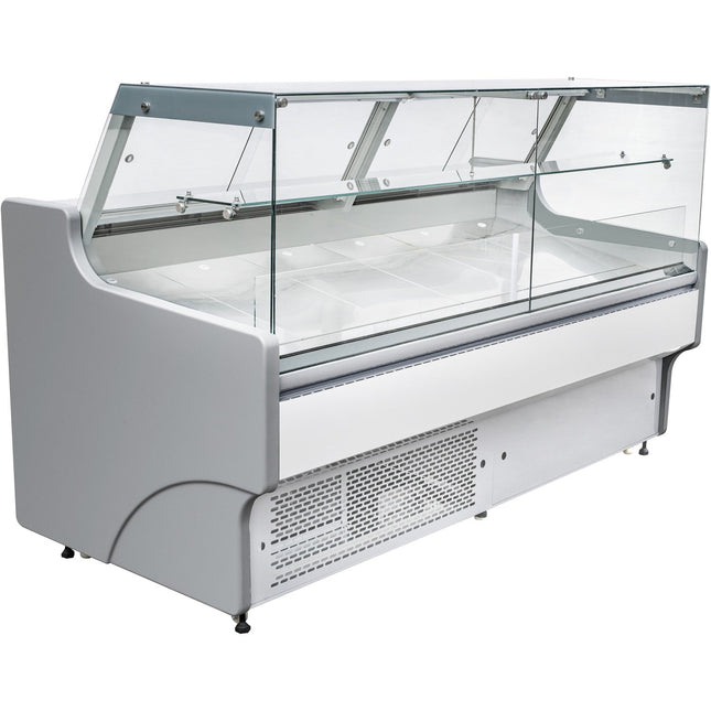 Serve Over Deli Counter White Front Straight Glass Front Width 1580mm | Bluel130
