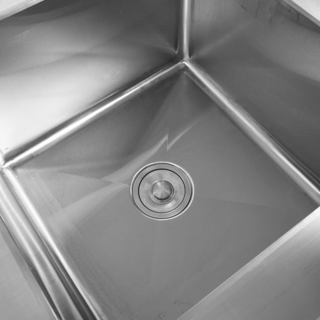Commercial Single Sink Stainless Steel 1 Bowl To The Left Splashback 1400x600x950mm |  Whstd1460 L