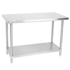 Commercial Work Table Stainless Steel Bottom Shelf 1200x750x900mm |  Wtg750 X1200