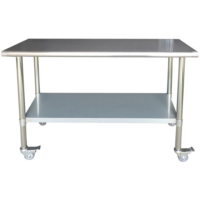 Commercial Mobile Work Table Stainless Steel Bottom Shelf 1200x750x900mm |  Wtg750 X1200 C