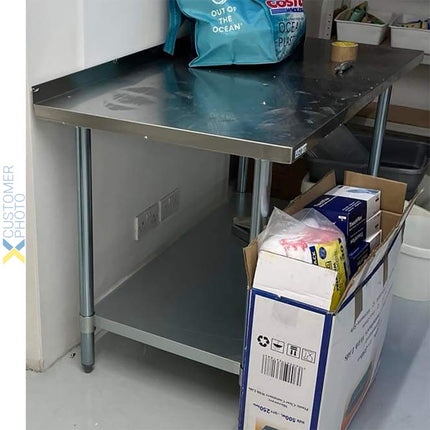 Commercial Stainless Steel Work Table Bottom Shelf Upstand 1200x700x900mm |  Wt70120 Gb
