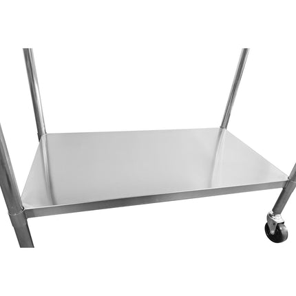 Commercial Mobile Work Table With Adjustable Feet Stainless Steel Bottom Shelf Rear Upstand 1000x600xx850/930mm |  Wt60100 C