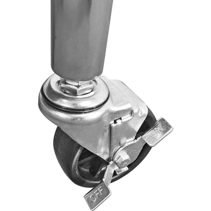 Commercial Mobile Work Table With Adjustable Feet Stainless Steel Bottom Shelf Rear Upstand 1000x600xx850/930mm |  Wt60100 C