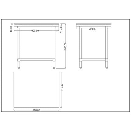 Chopping Board Table Stainless Steel 900x700x900mm |  Wtc70902 G
