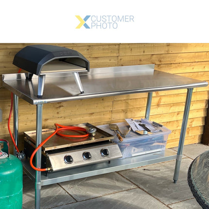 Commercial Work Table Stainless Steel Rear Upstand Bottom Shelf 1500x600x900mm |  Wtg600 X150050 R