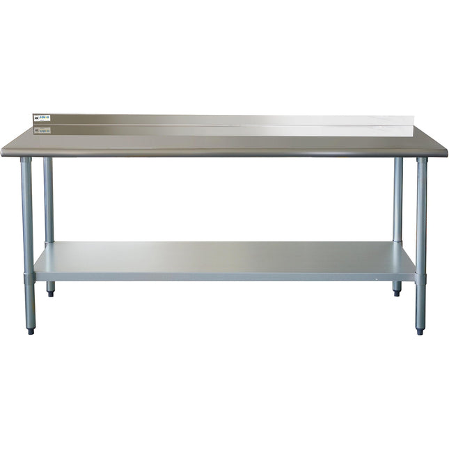 Commercial Work Table Stainless Steel Rear Upstand Bottom Shelf 1800x600x900mm |  Wtg600 X180050 R