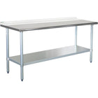 Commercial Work Table Stainless Steel Rear Upstand Bottom Shelf 1800x600x900mm |  Wtg600 X180050 R