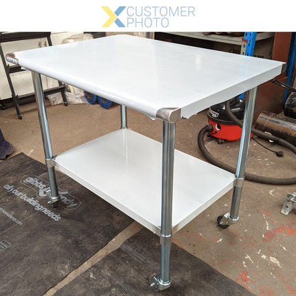 Commercial Mobile Work Table Stainless Steel Bottom Shelf 1000x750x900mm |  Wtg750 X1000 C