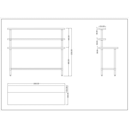 Stainless Steel Prep Table 1800mm Width 2 X Top Shelf &Amp; 1 X Undershelf |  Wts60180