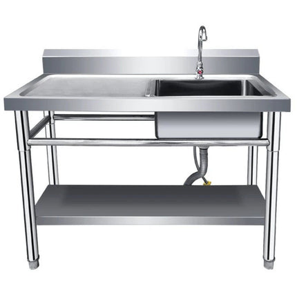Commercial Sink Stainless Steel 1000x600x850mm 1 Bowl Right Splashback Undershelf | Wus100600 Right