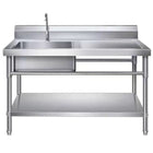 Commercial Sink Stainless Steel 1200x600x850mm 1 Bowl Left Splashback Undershelf | Wus12060 Left
