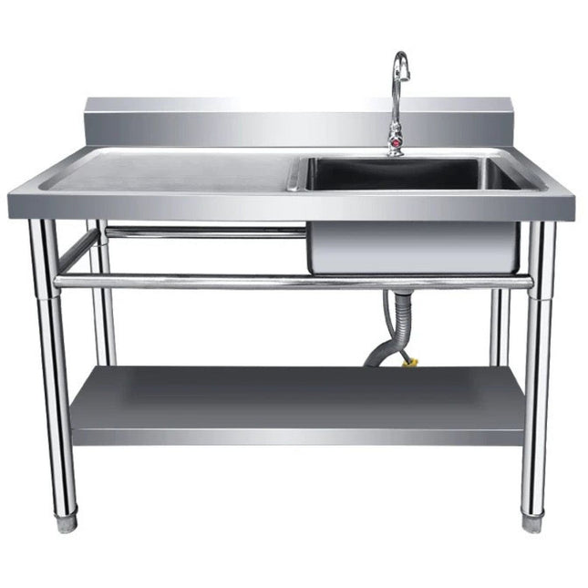 Commercial Sink Stainless Steel 1200x600x850mm 1 Bowl Right Splashback Undershelf | Wus12060 Right