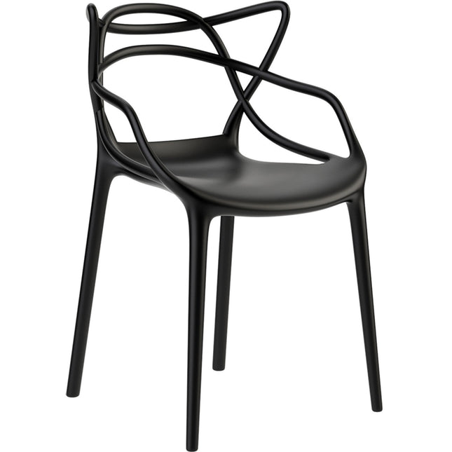 Bistro Dining Arm Chair Plastic Black Indoors &Amp; Outdoors |  Ww023 Black