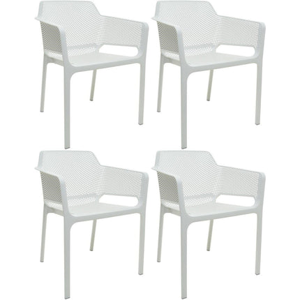 4pcs Bistro Dining Chair Plastic White |  Ww083 W