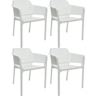 4pcs Bistro Dining Chair Plastic White |  Ww083 W