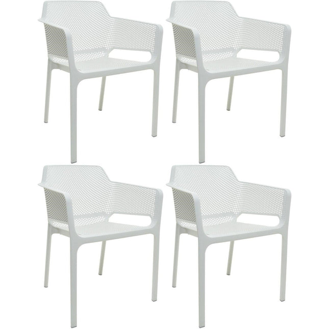 4pcs Bistro Dining Chair Plastic White |  Ww083 W