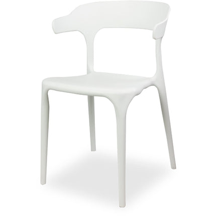 Bistro Dining Chair Plastic White Indoors &Amp; Outdoors |  Ww084 White