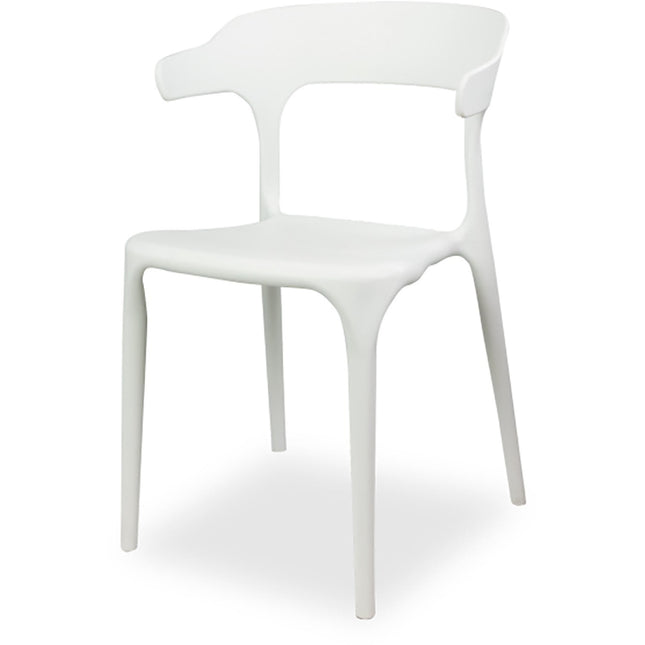 Bistro Dining Chair Plastic White Indoors &Amp; Outdoors |  Ww084 White