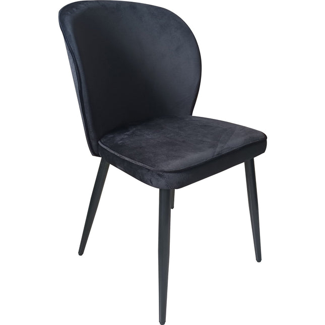 Velvet Dining Chair Black |  Ww166