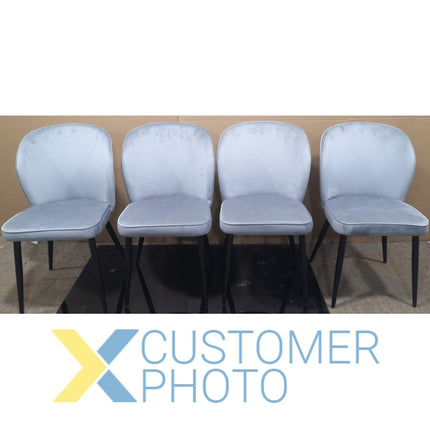Velvet Dining Chair Light Grey |  Ww166 Lightgreyvelvet