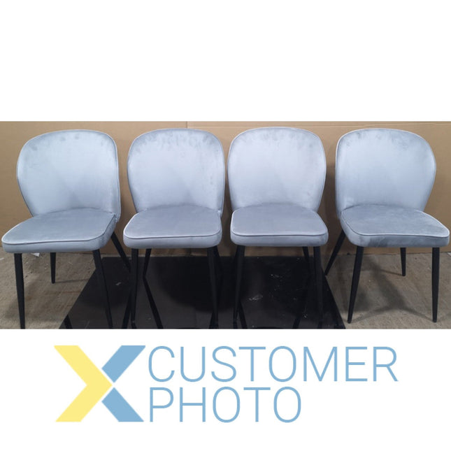 Velvet Dining Chair Light Grey |  Ww166 Lightgreyvelvet