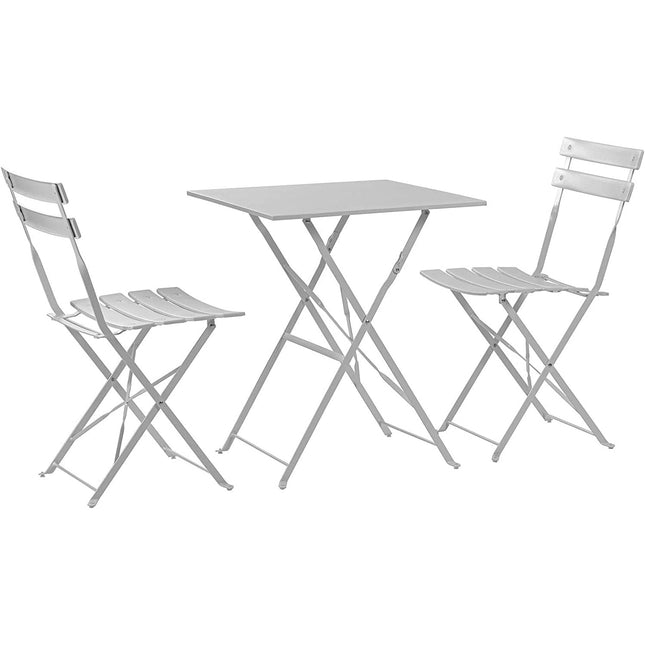 Folding Bistro Set Table &Amp; 2 Chairs White |  Ww178 White