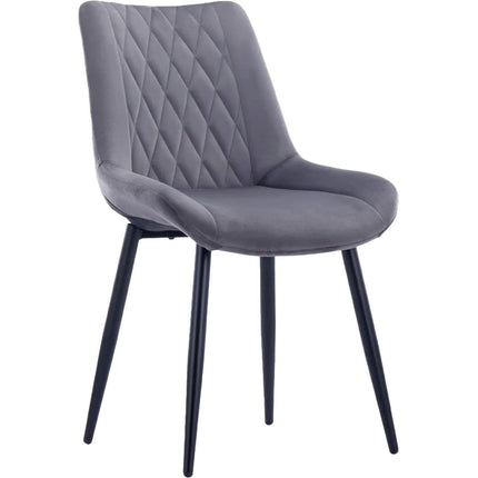 Side Dining Chair Velvet Seat Dark Grey |  Ww198 Darkgrey
