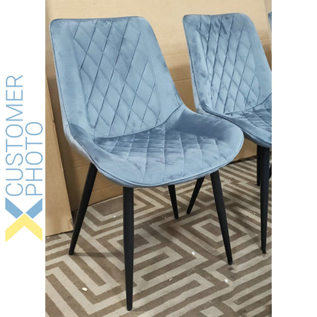 Side Dining Chair Velvet Seat Dark Grey |  Ww198 Darkgrey