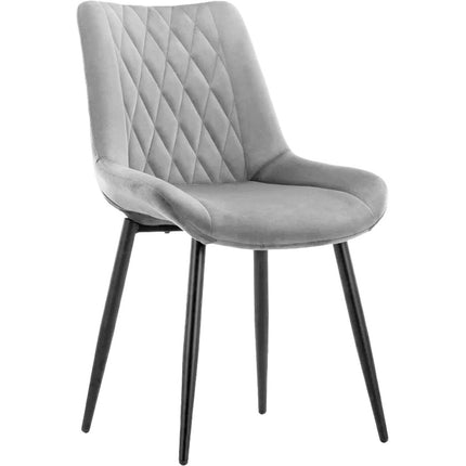 Side Dining Chair Velvet Seat Light Grey |  Ww198 Lightgrey