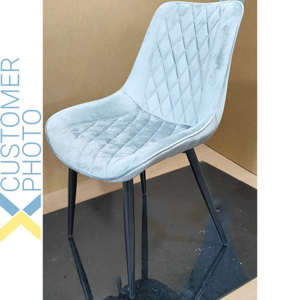 Side Dining Chair Velvet Seat Light Grey |  Ww198 Lightgrey