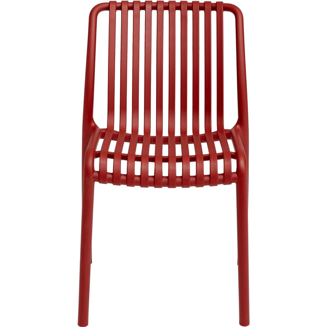 Bistro Dining Chair Plastic Red Indoors &Amp; Outdoors |  Ww6076 Red