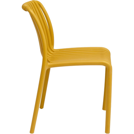 Bistro Dining Chair Plastic Yellow Indoors &Amp; Outdoors |  Ww6076 Yellow