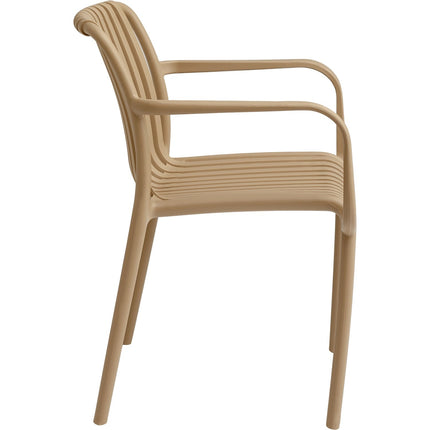 Bistro Dining Chair Plastic Beige Indoors &Amp; Outdoors |  Ww6077 Beige