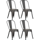 4pcs Bistro Dining Chair Steel Dark Grey Indoors | Ww60 G