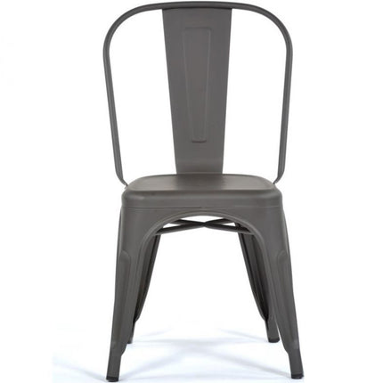 Bistro Dining Chair Steel Dark Grey Indoors |  Ww163 G