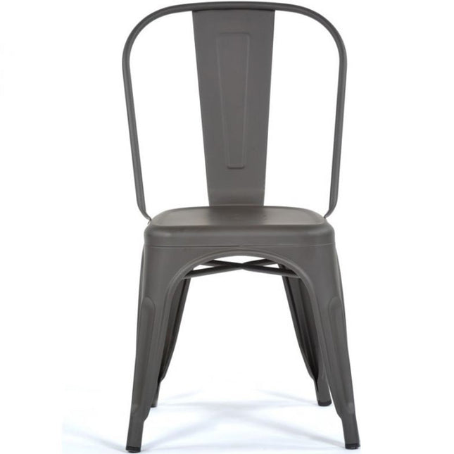 Bistro Dining Chair Steel Dark Grey Indoors |  Ww163 G