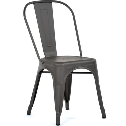 Bistro Dining Chair Steel Dark Grey Indoors |  Ww163 G