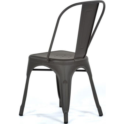 Bistro Dining Chair Steel Dark Grey Indoors |  Ww163 G