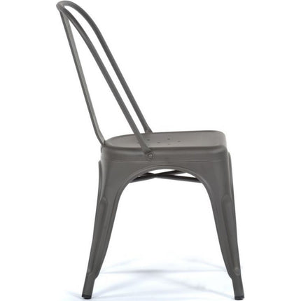 Bistro Dining Chair Steel Dark Grey Indoors |  Ww163 G