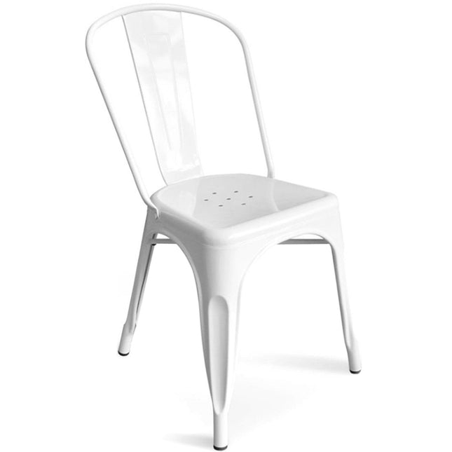 4pcs Bistro Dining Chair Steel White Indoors | Ww60 W