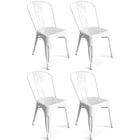 4pcs Bistro Dining Chair Steel White Indoors | Ww60 W