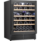 Commercial Wine Cooler 6 Shelves 138 Litres 46 Bottles Dual Temperature Zones Compressor Cooling 595x575x820mm Black |  Yc150 Bg