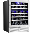 Commercial Wine Cooler 6 Shelves 138 Litres 46 Bottles Dual Temperature Zones Compressor Cooling 595x575x820mm Stainless Steel |  Yc150 Bs