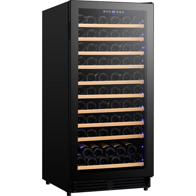 Commercial Wine Cooler 10 Shelves 285 Litres 110 Bottles Single Temperature Zone Compressor Cooling 598x690x1300mm Black |  Yc298 Ag